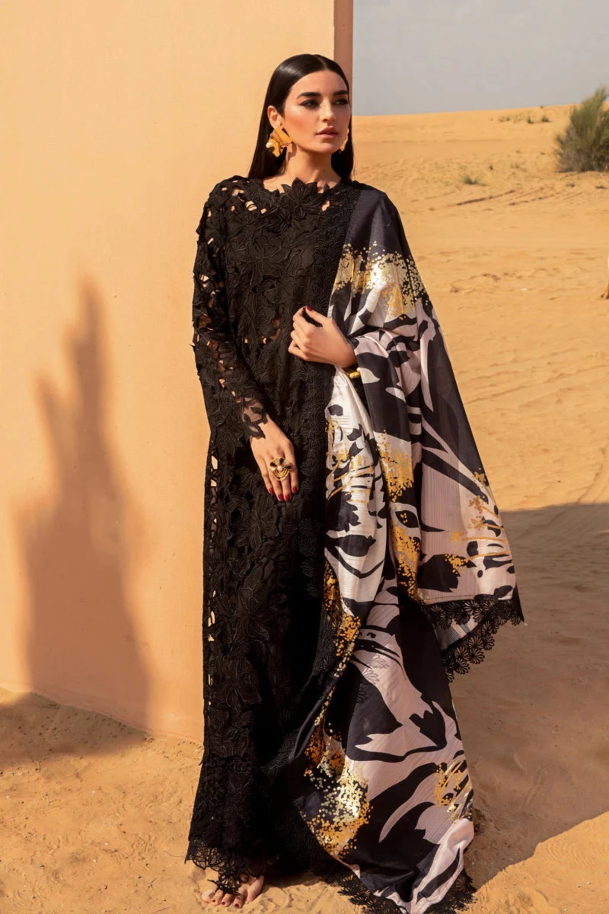 WIL TP 0056 Fully Embroidered 3 piece WITH Printed Siffon Dupatta: