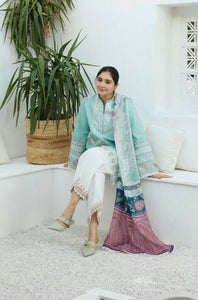 WIL TP 0035 Fully Embroidered 3 piece With Digital printed Silk Dupatta.