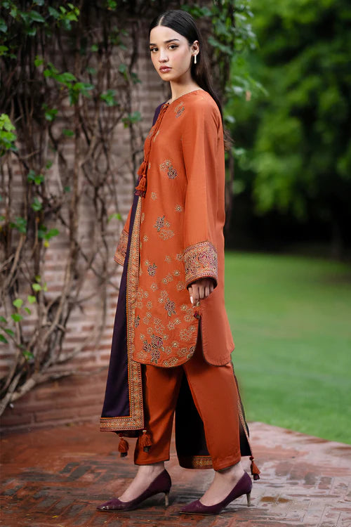 WIL Maria B 0059 Fully Emb 3 piece With Dhanak Embroidered Shawl