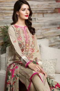 WIL khaadi khaddar 0030 Fully Emb 3 piece With Digital Printed Wool Shawl