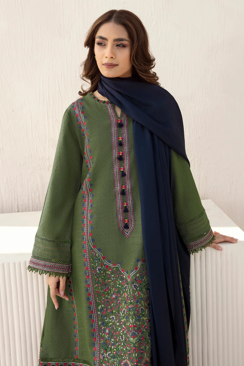 WIL Jazmin 0072 Fully Emb 3 piece With Pashmina wool shawl