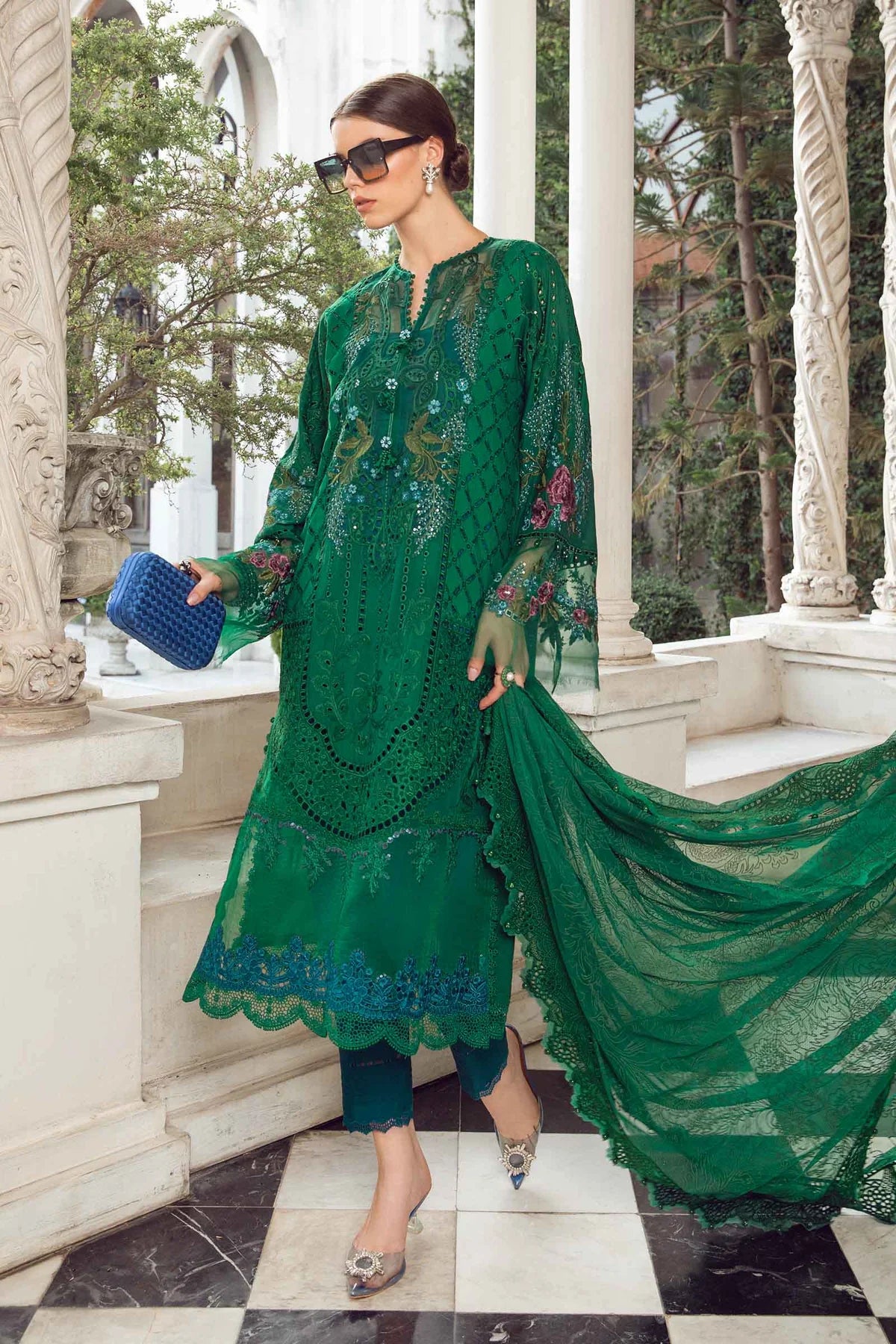 WIL TP 0054 Fully Embroidered 3 piece With Chiffon Printed Duppta