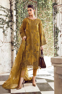 WIL TP 0055 Fully Embroidered 3 piece WITH Printed ;Shiffon Embroidered patch 4 side