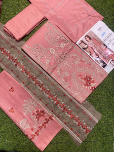 WIL TP 0026 Fully Emb 3 piece With Premium full Emb Chicken kari Shawl