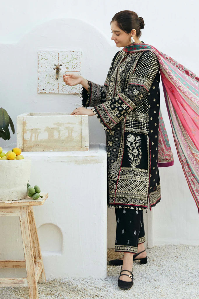 WIL TP 0034 Fully Embroidered 3 piece With Digital printed Silk Dupatta.