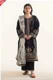 WIL ZS 0007 Fully Emb 3 piece With full Premium printed wool shawl