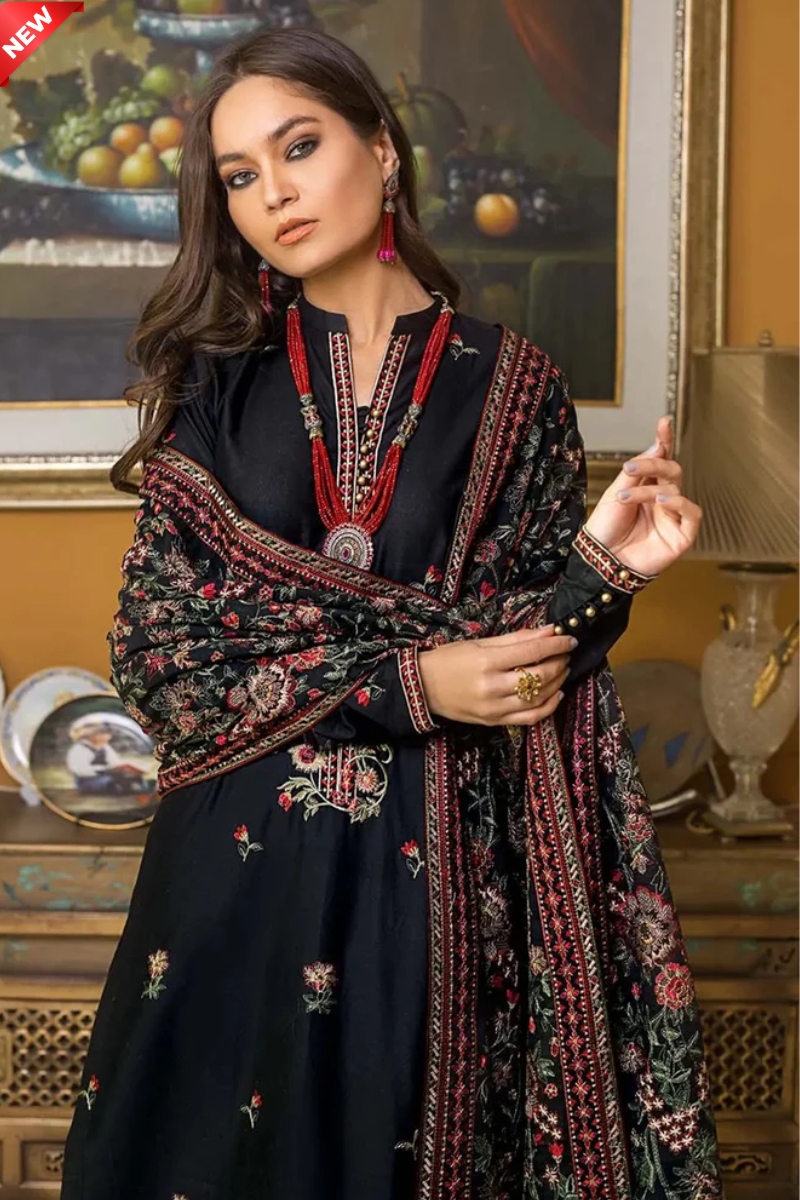 WIL Gul Ahmed 0039 Fully Emb 3 piece With Dhanak Embroidered Shawl