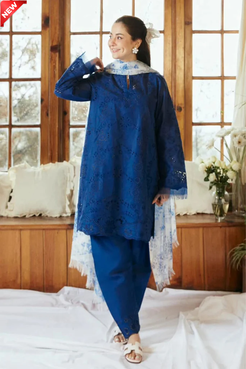 WIL ZS 0002 Fully Emb 3 piece With full Premium printed wool shawl